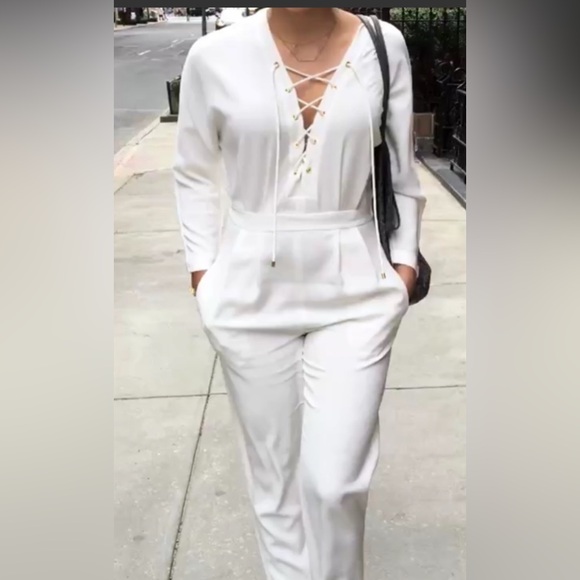10 Crosby Derek Lam Pants - Preloved- Derek Lam 10 Crosby Intermix- Tie Neckline Jumpsuit-Sz 2